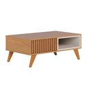 Ver imagem 7 de Mesa de Centro Decorativo Pés em Madeira Maciça Mdp/mdf Vera 90cm Freijó/off White G73 - Gran Belo