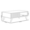 Ver imagem 4 de Mesa de Centro Decorativo Pés em Madeira Maciça Mdp/mdf Vera 90cm Freijó/off White G73 - Gran Belo