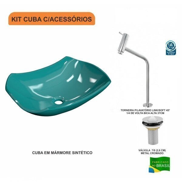 Kit Cuba L42 com Torneira Link 1062 Metal e Válvula 1'' Compace - 3
