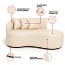 Ver imagem 3 de Sofá 3 Lugares Orgânico 180 Cm Morgan Sintético Pu D03 - D'rossi