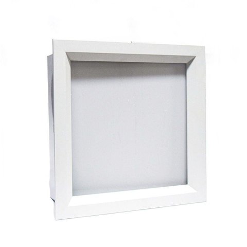 Plafon Square I para 2 Lâmpadas e-27 Moldura com Recuo Inclinado Branco Itamonte Iluminação
