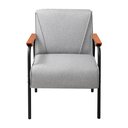 Ver imagem 2 de Kit 2 Poltronas Decorativas Jade Braços Fixo para Sala de Estar, Recepção - Linho Cinza