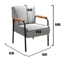 Ver imagem 5 de Kit 2 Poltronas Decorativas Jade Braços Fixo para Sala de Estar, Recepção - Linho Cinza