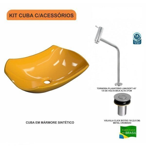 Kit Cuba L42 com Torneira Link 1062 Metal e Válvula Click 1''B Compace - 3