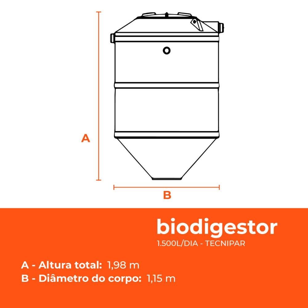 Kit Biodigestor 1.500l/dia Tecnipar e Leito de Secagem Tecnipar - 4