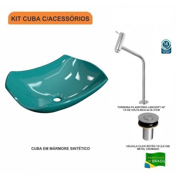 Kit Cuba L42 com Torneira Link 1062 Metal e Válvula Click 1''B Compace - 3