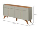 Ver imagem 6 de Buffet Arcus 4 Portas e 2 Gavetas 172 cm Off White/Naturalle - Mavaular