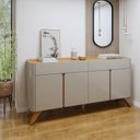 Ver imagem 6 de Buffet Arcus 4 Portas e 2 Gavetas 172 cm Off White/Naturalle - Mavaular