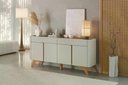 Ver imagem 1 de Buffet Arcus 4 Portas e 2 Gavetas 172 cm Off White/Naturalle - Mavaular