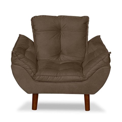 Mini Poltrona Cadeira Opala Infantil de Criança Suede Marrom