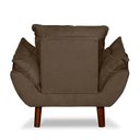 Ver imagem 3 de Mini Poltrona Cadeira Opala Infantil de Criança Suede Marrom