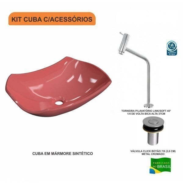 Kit Cuba L42 com Torneira Link 1062 Metal e Válvula Click 1''B Compace - 3