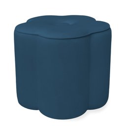 Kit Poltrona Amamentação Balanço Maju com Puff Flor Veludo:Azul Marinho - 6 Kit Poltrona Amamentação Balanço Maju com Puff Flor Veludo:Azul Marinho - 6