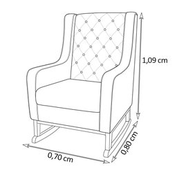 Kit Poltrona Amamentação Balanço Maju com Puff Flor Veludo:Azul Marinho - 7 Kit Poltrona Amamentação Balanço Maju com Puff Flor Veludo:Azul Marinho - 7