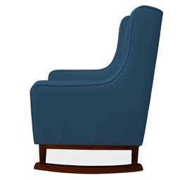 Kit Poltrona Amamentação Balanço Maju com Puff Flor Veludo:Azul Marinho - 4 Kit Poltrona Amamentação Balanço Maju com Puff Flor Veludo:Azul Marinho - 4