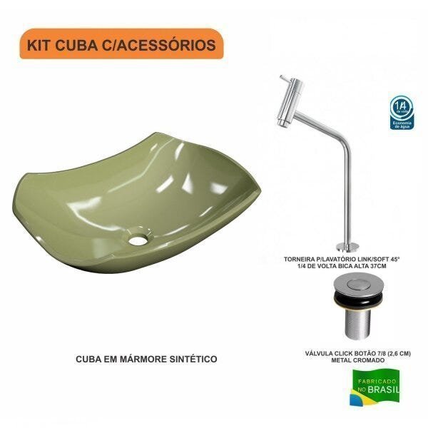 Kit Cuba L42 com Torneira Link 1062 Metal e Válvula Click 1''B Compace - 3