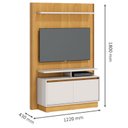 Ver imagem 2 de Estante Home Theater Fit 1.2 com Mesa de Centro Classic Redonda Nature Off White - Imcal