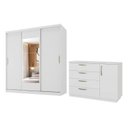Ver imagem 2 de Kit Guarda Roupas 3 Portas e Cômoda Araçá CabeCasa MadeiraOriginals Branco