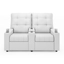 Ver imagem 1 de Poltrona do Papai Reclinável Sala de Cinema 2 Lugares Manual Baú Usb Pu Branco