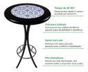 Ver imagem 4 de Conjunto Mesa Bistrô Alta Redonda 60cm + 3 Banquetas Bar Varanda Pub - Azulejo Português - Preta