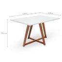 Ver imagem 2 de Mesa de Jantar Liana sem Vidro Mmj-as As-castanho Claro/branco Laca 1,35m
