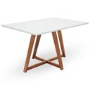 Ver imagem 1 de Mesa de Jantar Liana sem Vidro Mmj-as As-castanho Claro/branco Laca 1,35m