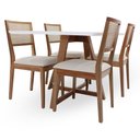 Ver imagem 4 de Mesa de Jantar Liana sem Vidro Mmj-as As-castanho Claro/branco Laca 1,35m