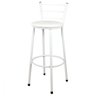 Banqueta Alta para Cozinha Branca Assento Branco - 1
