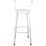 Banqueta Alta para Cozinha Branca Assento Branco - 3
