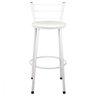 Banqueta Alta para Cozinha Branca Assento Branco - 2