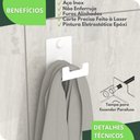 Ver imagem 3 de Gancho de Parede Toalha Cabide Banheiro Branco ELG