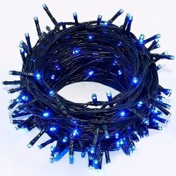 Cordão Pisca Pisca Solar Natal 100 Lâmpadas Leds Azul de 10m - 5