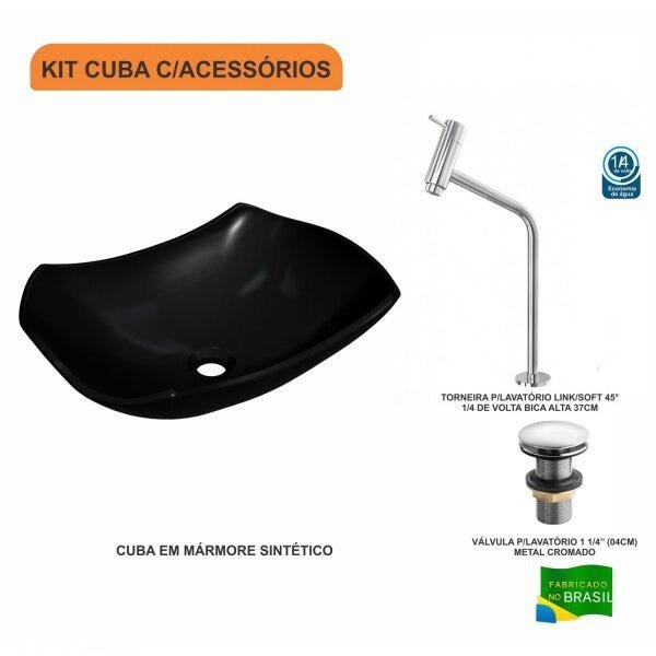 Kit Cuba L42 com Torneira Link 1062 Metal e Válvula Click 1 1/2" Compace - 3