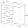 Comoda Grecia Quarto 4 Gavetas 1 Porta e Pés Madeira Maciça Nature/Off White - 4