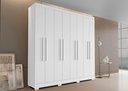 Ver imagem 4 de Guarda Roupa Casal Porto 8 Portas 4 Gavetas Branco Brilho - Aramóveis