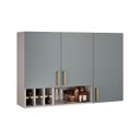 Ver imagem 1 de Armário Aéreo Essence 120cm 3 Portas com Nicho Adega - Itatiaia Fendi/gris