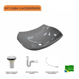 Kit Cuba L42 com Válvula 1" + Sifão Pvc e Flexível Compace - 3