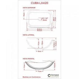 Kit Cuba L42 com Válvula 1" + Sifão Pvc e Flexível Compace - 7