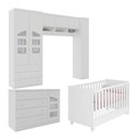 Ver imagem 5 de Quarto de Bebê Roupeiro Cômoda Eloisa Berço 1344 Branco com Colchão Physical Ortobom Qmovi Phoenix