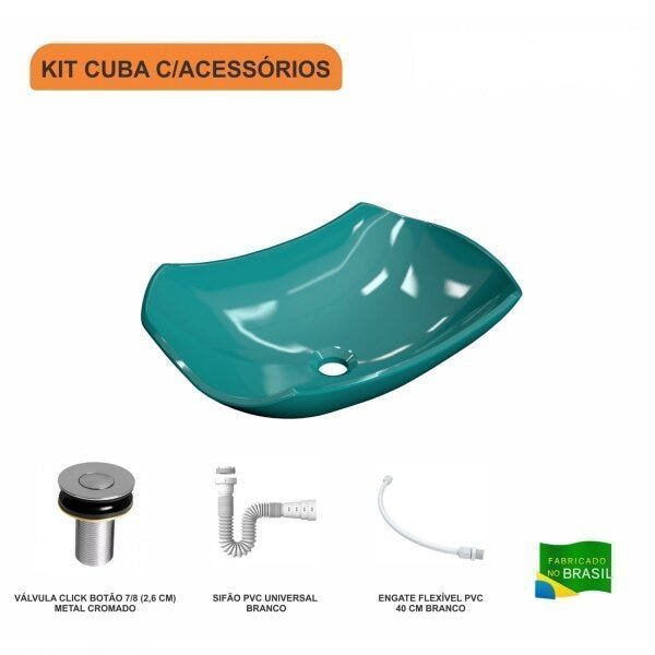 Kit Cuba L42 com Válvula Click 1''B + Sifão Pvc e Flexível Compace - 3