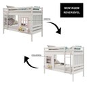 Ver imagem 2 de Beliche Infantil com Janela e Cortina Madeira Maciça Branco/ Rosa Housin