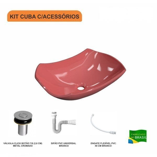 Kit Cuba L42 com Válvula Click 1''B + Sifão Pvc e Flexível Compace - 3