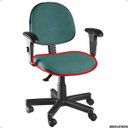 Ver imagem 4 de Kit C/ 5 Encosto Cadeira Executiva em Tecido Verde e Preto