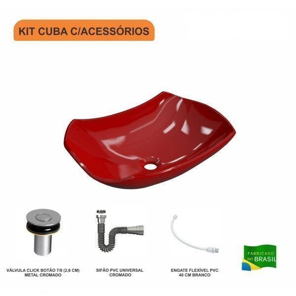 Kit Cuba L42 com Válvula Click 1"B + Sifão Cromado e Flexível Compace - 3