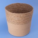Ver imagem 4 de Cesto Organizador Redondo 32cm de Palha Seagrass e Corda - Oikos