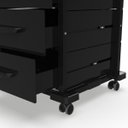 Ver imagem 6 de Carrinho Mini Gaveteiro Organizador 3 Gavetas Pretas com Rodinhas
