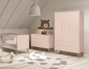Ver imagem 1 de Jogo de Quarto para Bebê Completo 3 Portas Théo New Rosa Fosco com Natural - Reller