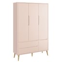 Ver imagem 6 de Jogo de Quarto para Bebê Completo 3 Portas Théo New Rosa Fosco com Natural - Reller