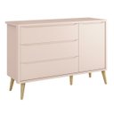 Ver imagem 4 de Jogo de Quarto para Bebê Completo 3 Portas Théo New Rosa Fosco com Natural - Reller