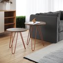 Ver imagem 1 de Mesa de Canto Duo Lisboa Ferro Cobre Tampo Amêndoa
